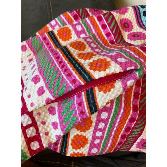 Talbots Multicolor Geometric Floral Striped Jacquard Knit Sheath Dress Size 10 - Picture 6 of 7